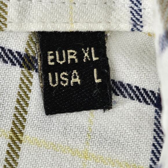 BARBOUR MEN'S CHECKERED LONG SLEEVE BUTTON-UP SHIRT SIZE LARGE 100% COTTON - Picture 8 of 14